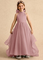 Azazie Emie Dusty Rose A-Line Pleated Tulle Dress dusty_rose