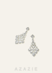 Teardrop CZ Chandelier Earrings  silver