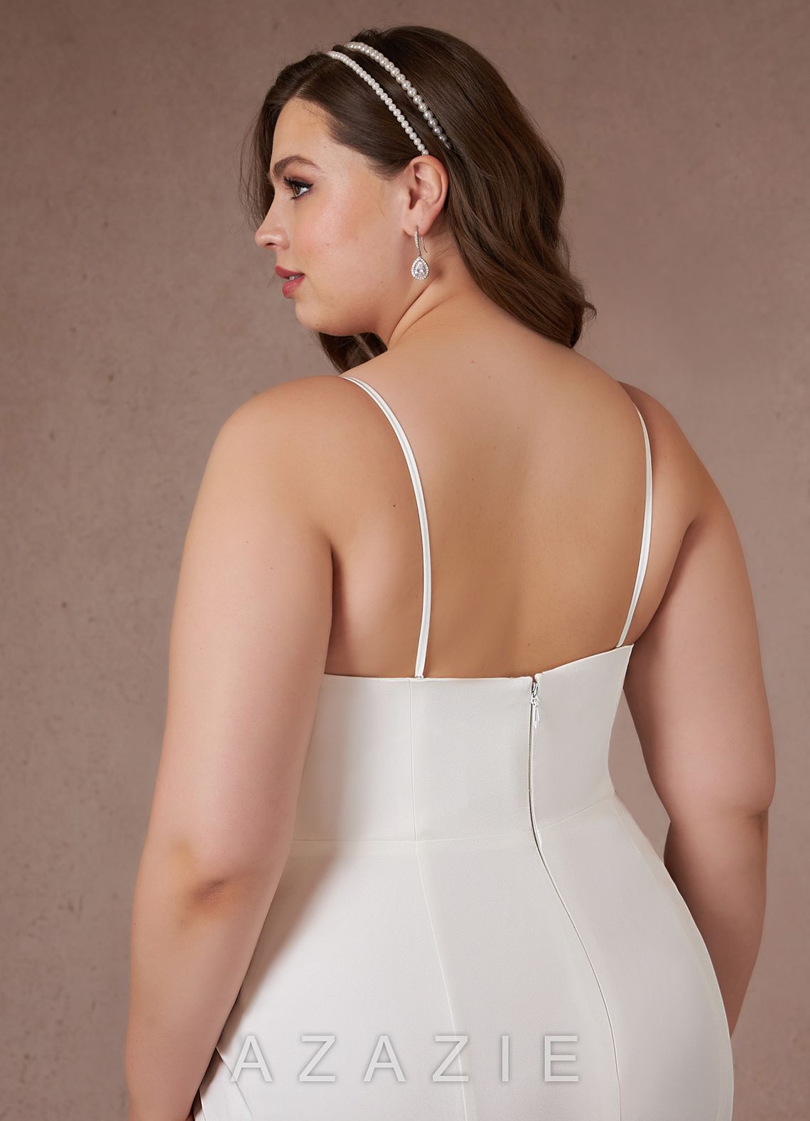 Azazie Marsella Wedding Dress Diamond White Mermaid Strapless Crepe Back Satin D