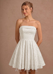 Genevieve White Jacquard Mini A-line Mini Dress