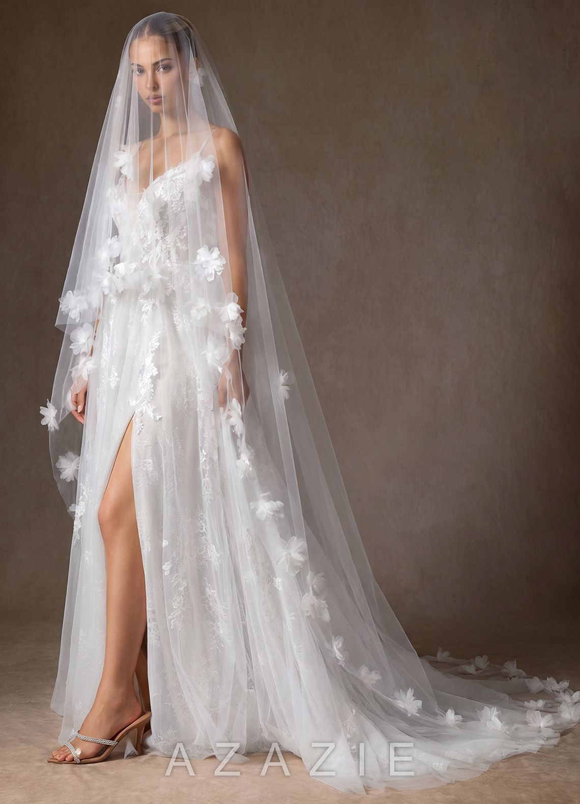 3D Flowers Cathedral Veil