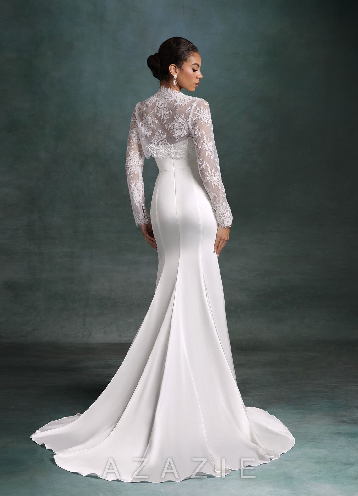 Azazie Tessa Diamond White Mermaid Strapless Stretch Satin Dress diamond_white