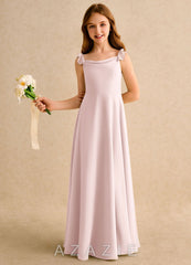 Azazie Puppy Girls Formal Blushing Pink A-Line Pleated Chiffon Dress blushing_pink