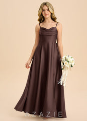 Azazie Bear Junior Ganache A-Line Sweetheart Neckline Stretch Satin Dress ganache