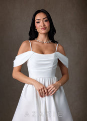 Azazie Anne Diamond White A-Line Satin Dress diamond_white