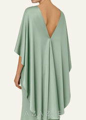 Azazie Matching Color Stretch Satin Multiway Cape  agave