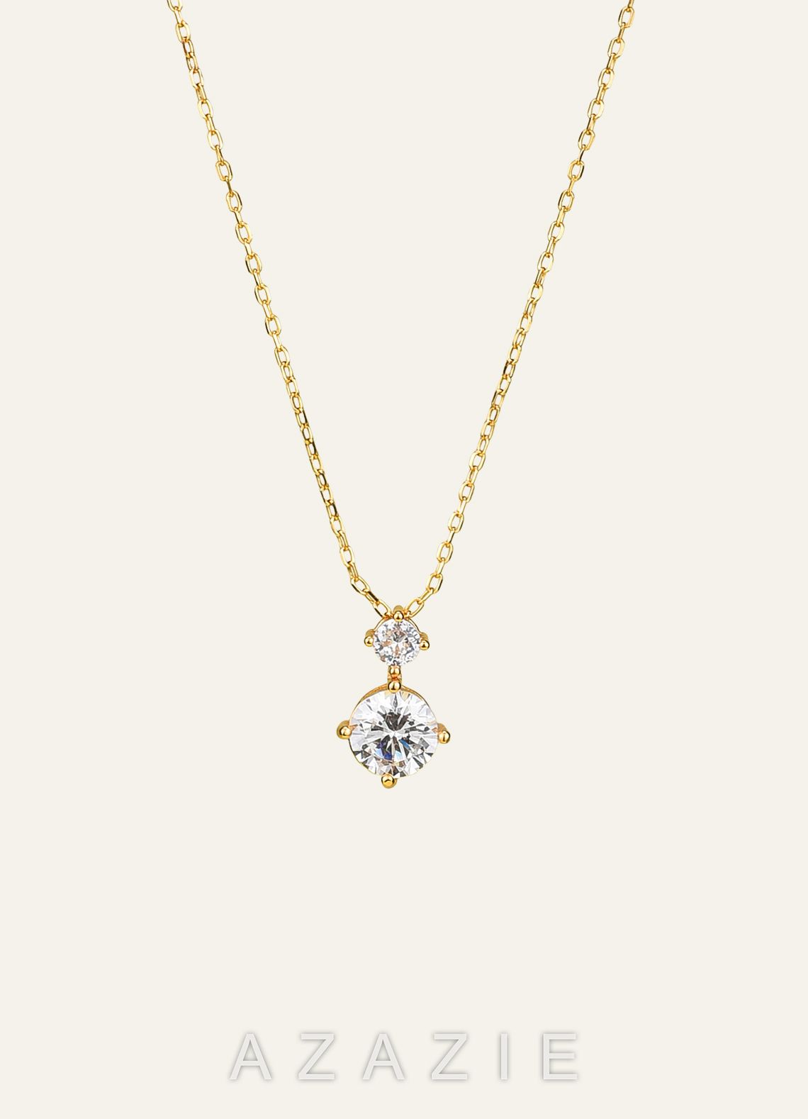 Double Crystal Pendant Necklace