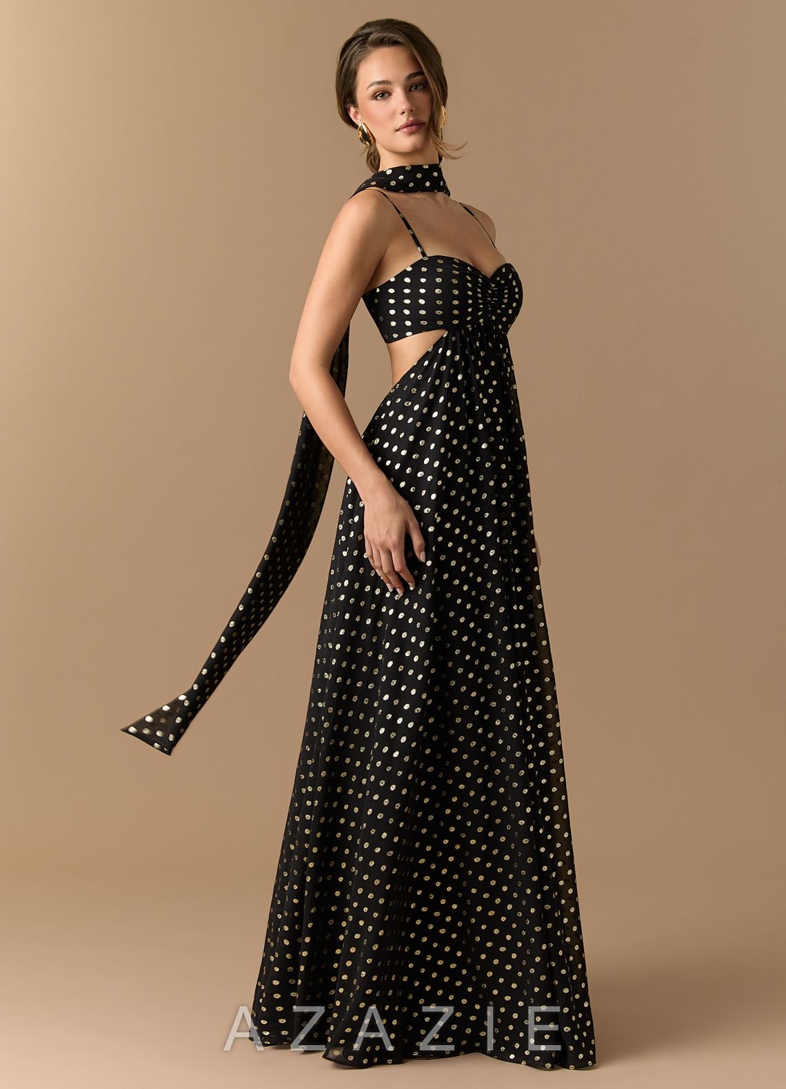 Senna {color} Maxi Dress  sp_black_gold_polkadot_#bp134307