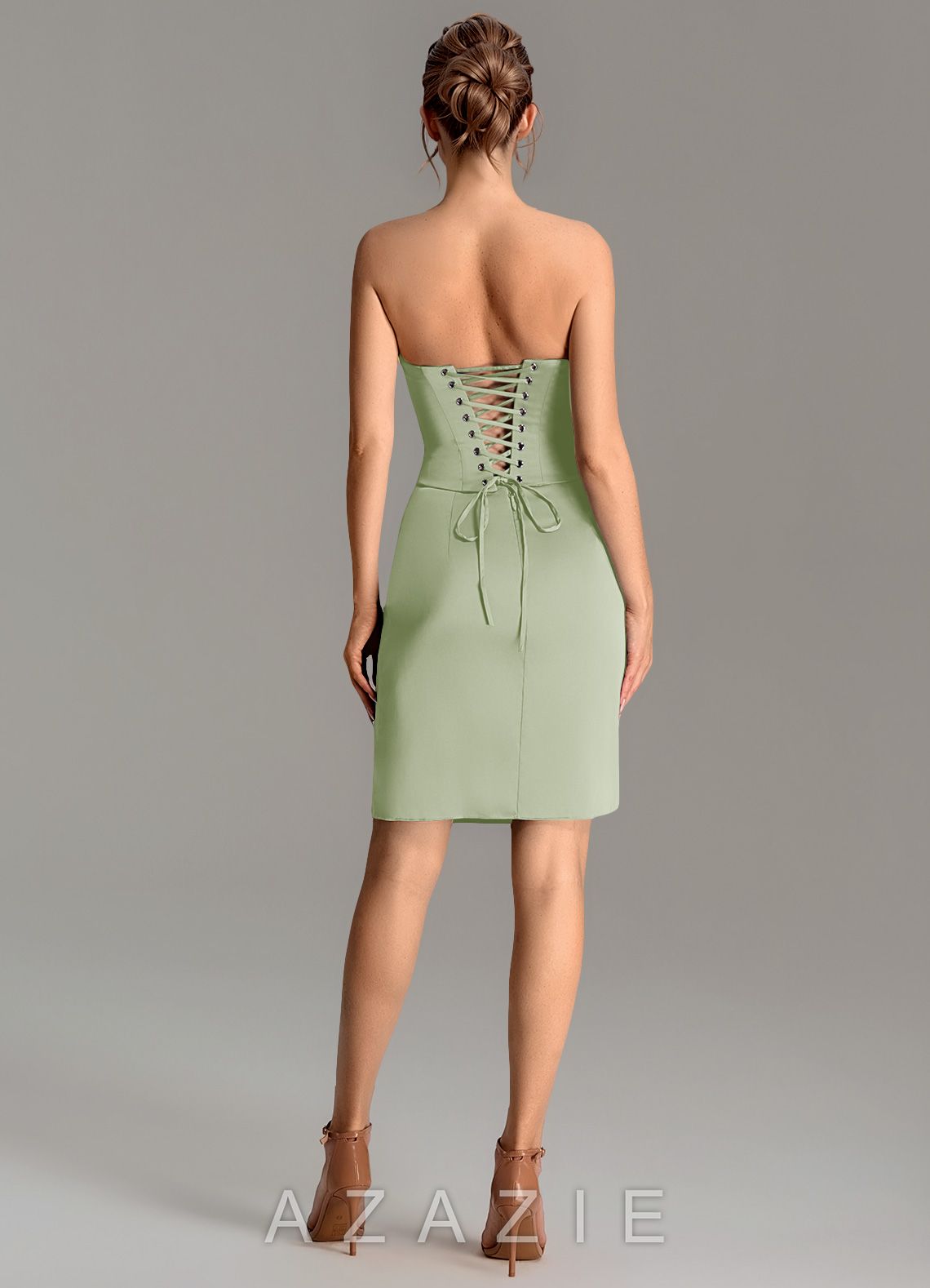 Azazie Adrienne Dusty Sage Mermaid Corset Stretch Satin Convertible Dress dusty_sage
