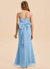 Azazie Amelia Junior Powder Blue Mermaid Pleated Chiffon Dress powder_blue