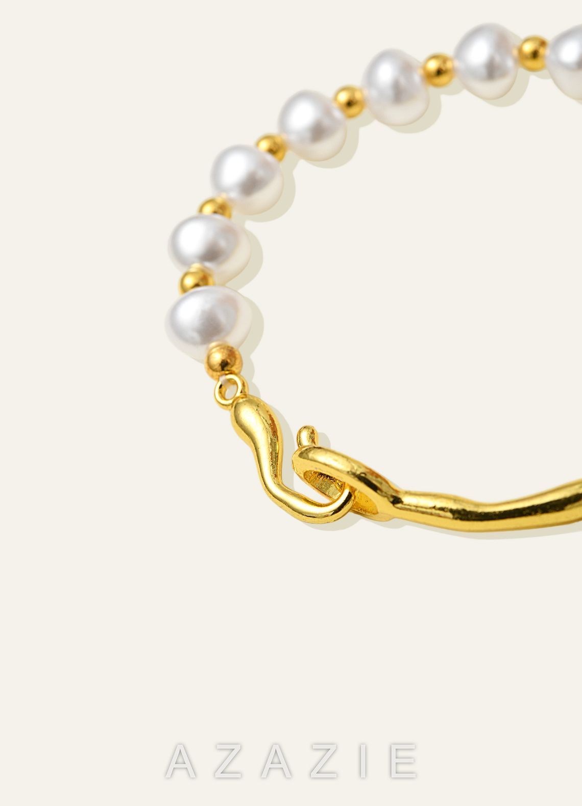 Organic Gold & Pearl Bracelet  gold