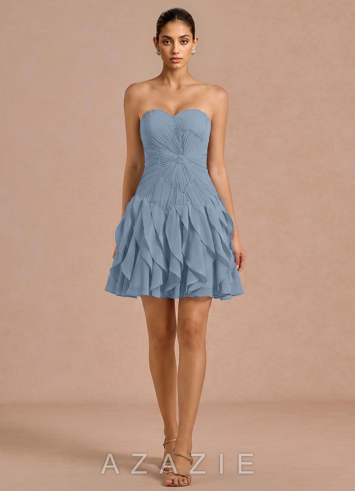 Ryselle {color} Mini Dress  dusty_blue_#db134134