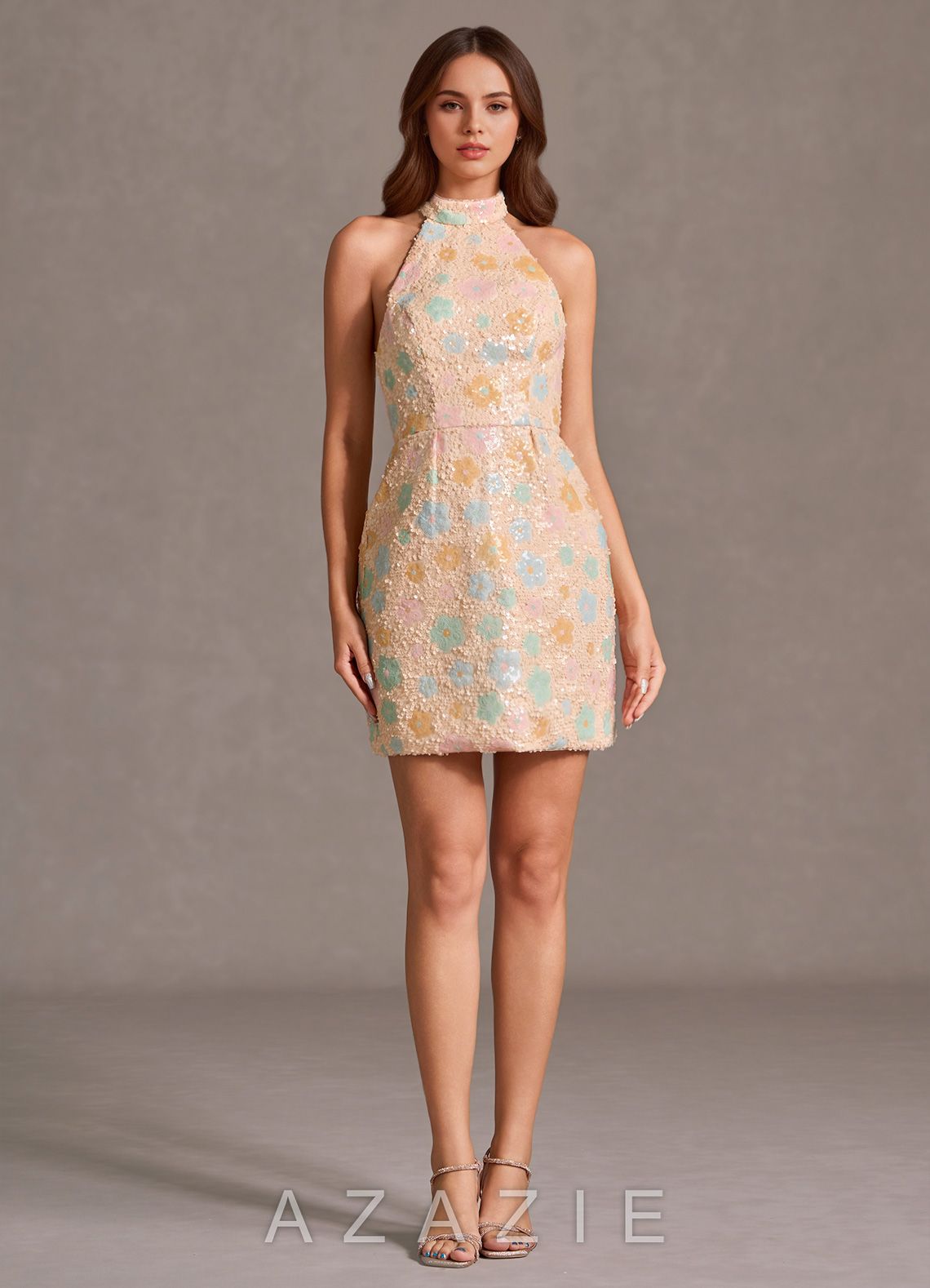 Beatrixa Champagne Mini Dress