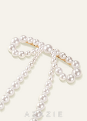 Pearl Bow Barrette  white
