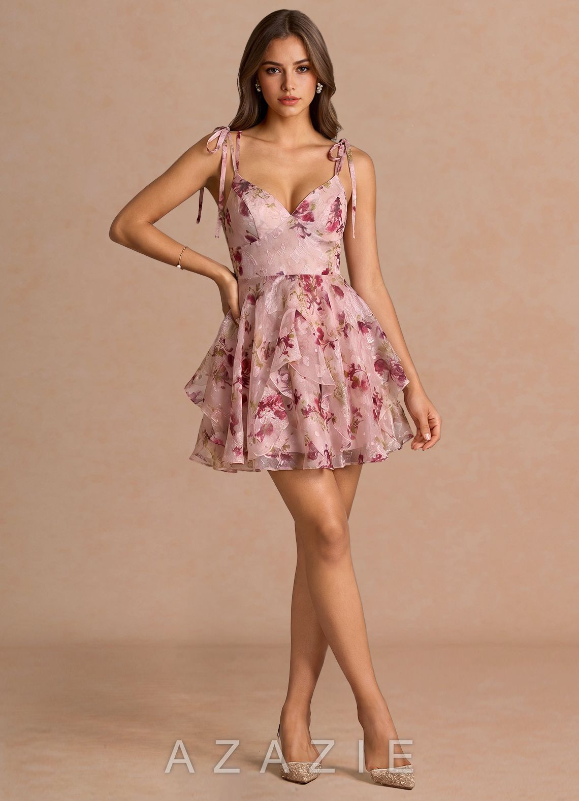 Harmony {color} Mini Dress  sp_mauve_floral_#mf134274
