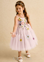 Azazie Osea Blushing Pink Ball-Gown Pleated Tulle Dress blushing_pink