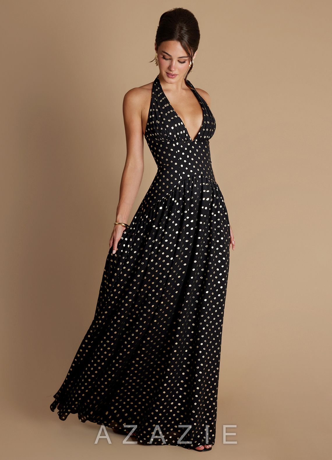 Jennie {color} Maxi Dress  sp_black_gold_polkadot_#bp134307