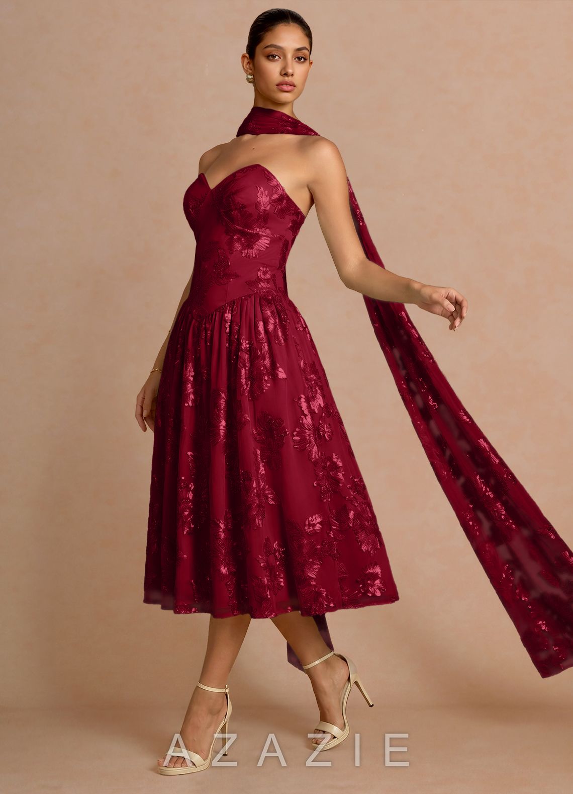 Astra {color} Midi Dress  sp_burgundy_#bd308