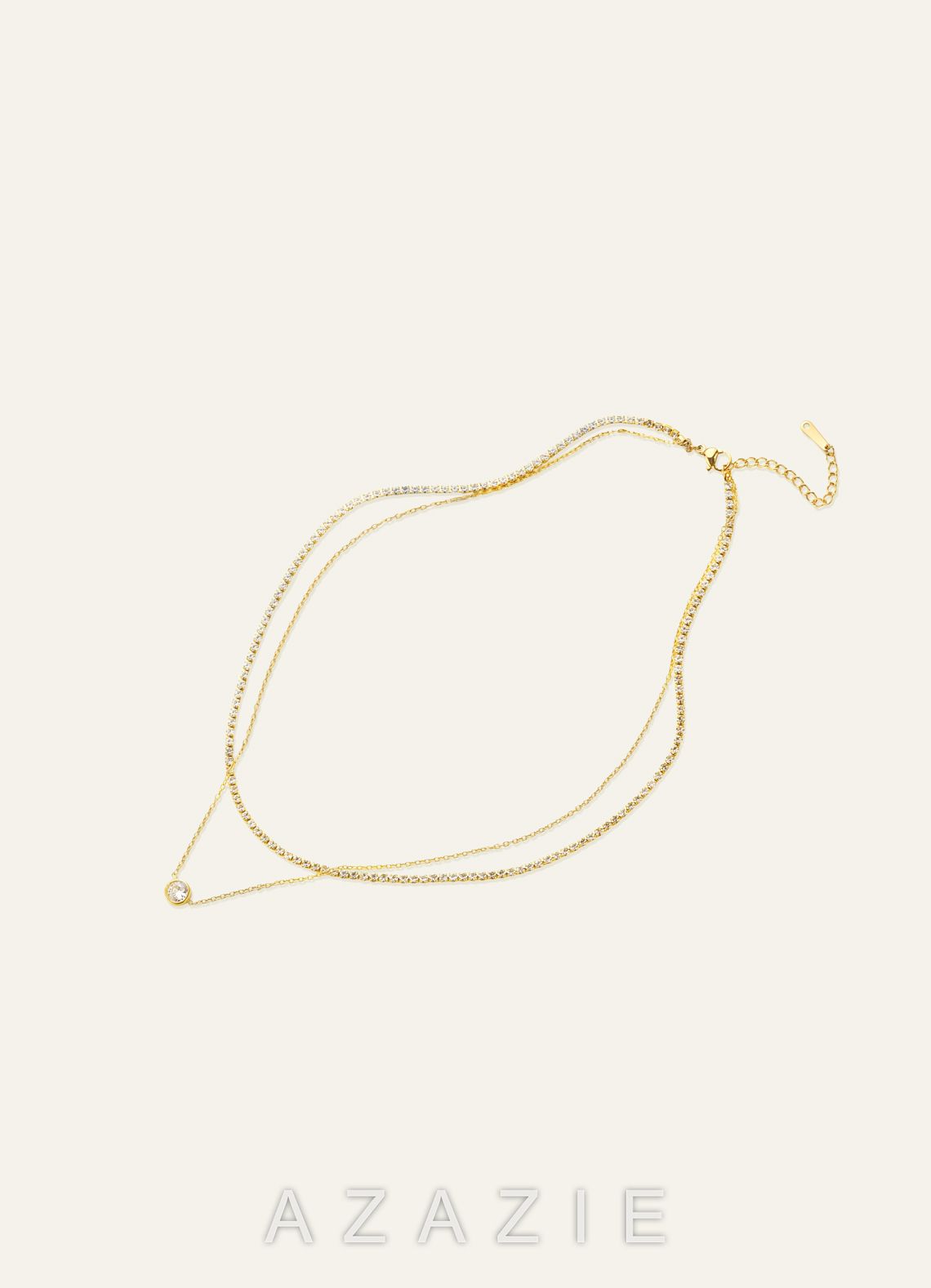 Layered Tennis Pendant Necklace