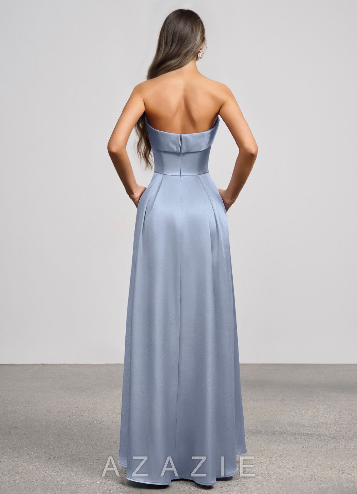 Isolde {color} Luminous Satin Maxi Dress  dusty_blue
