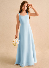 Azazie Makani Girls Formal Sky Blue A-Line Sweetheart Neckline Chiffon Dress sky_blue