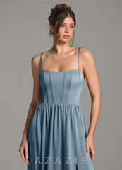 Azazie Delphina Dusty Blue A-Line Corset Stretch Satin Convertible Dress dusty_blue