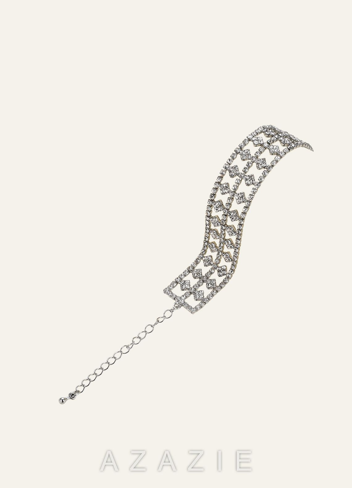 Rhinestone Lattice Bracelet  silver