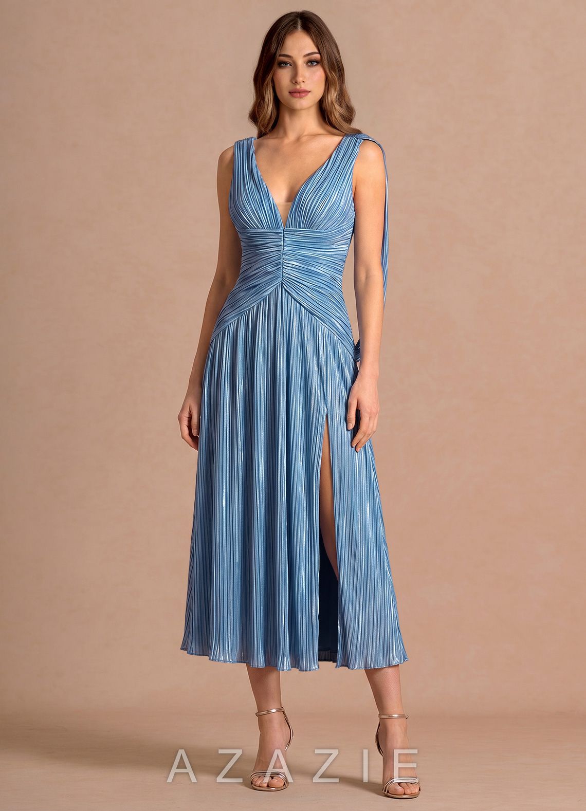 Quellia {color} Midi Dress  sp_dusty_blue_#d134781