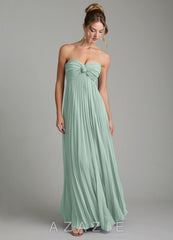 Azazie Tempest Agave Empire Corset Chiffon Convertible Dress agave