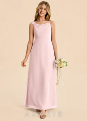 Azazie Gumdrop Junior Blushing Pink Empire Pleated Chiffon Dress blushing_pink