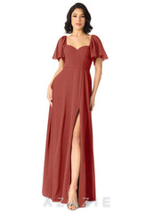 Azazie Chloe Terracotta A-Line Sweetheart Neckline Chiffon Dress