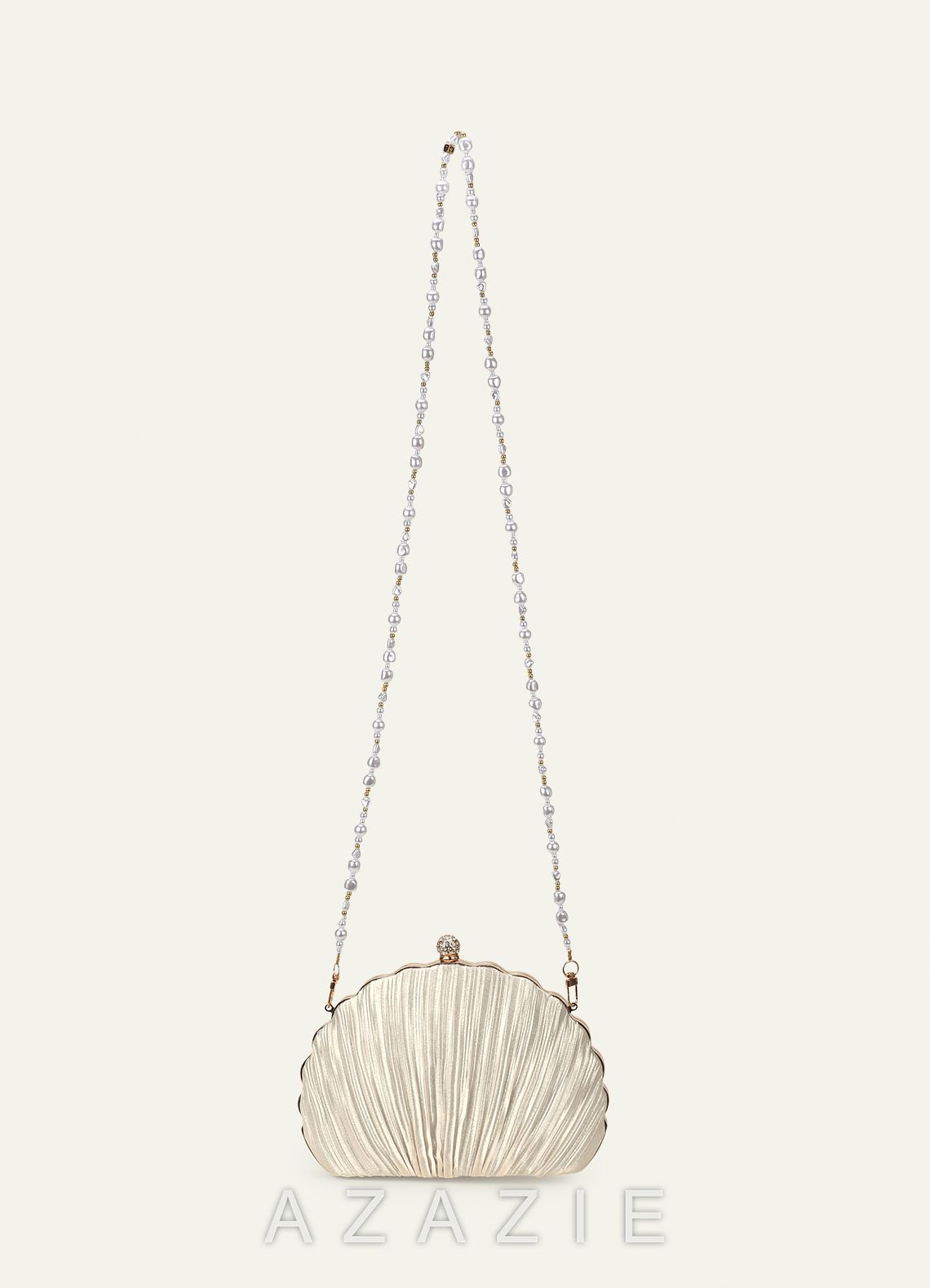 Pearl Bag Strap Charm Elegant Layered Design Phone Chain  ivory