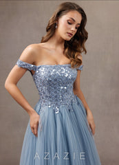 Ariella {color} Maxi Dress  sp_powder_blue_shimmer_#ps134376