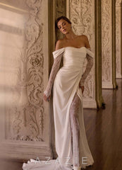 Azazie Alexa Diamond White A-Line Sweetheart Neckline Lace Dress