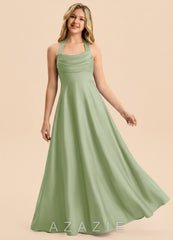 Azazie Kady Junior Dusty Sage A-Line Sweetheart Neckline Stretch Satin Dress