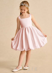 Azazie Nirvana Blushing Pink Ball-Gown Ruched Matte Satin Dress blushing_pink