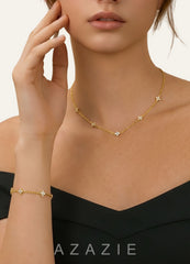 Crystal Flower Jewelry Set
