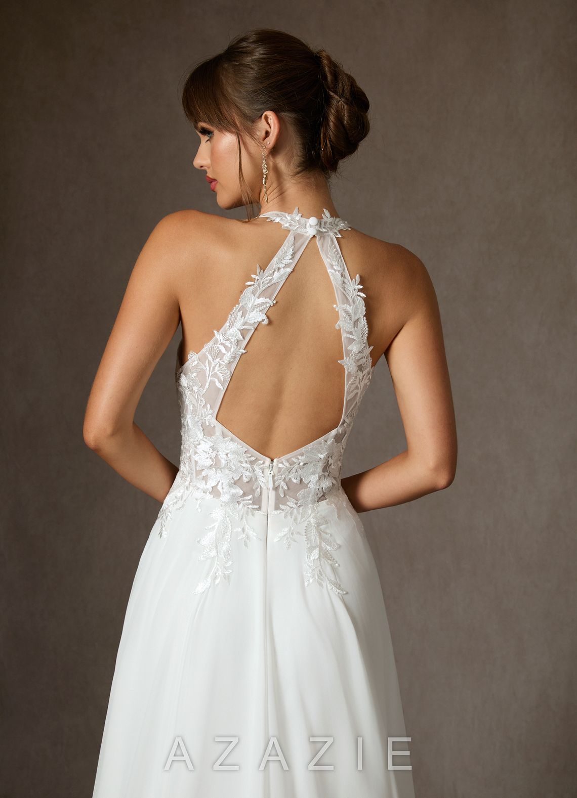 Azazie Sonia Diamond White A-Line Lace Dress diamond_white