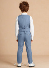 Finn Dusty Blue Boy Vest 3-Piece Suit