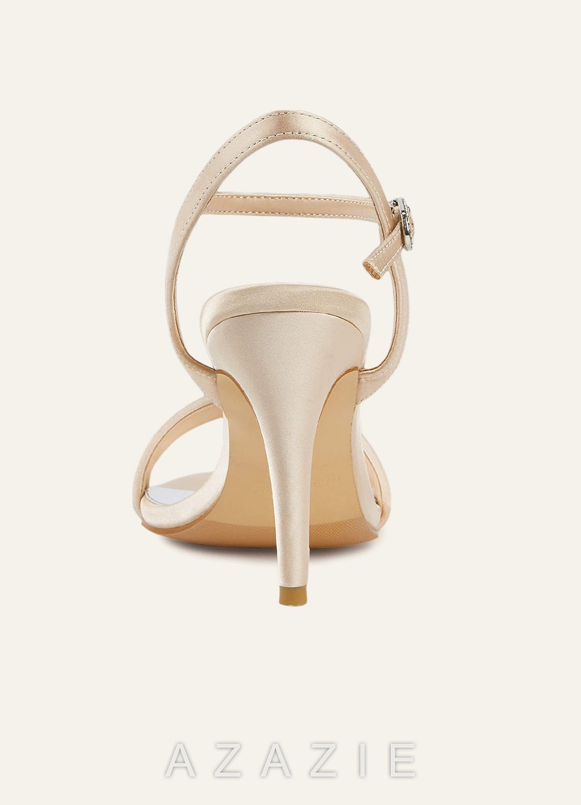 Champagne Satin Ankle Strap High Heels  champagne