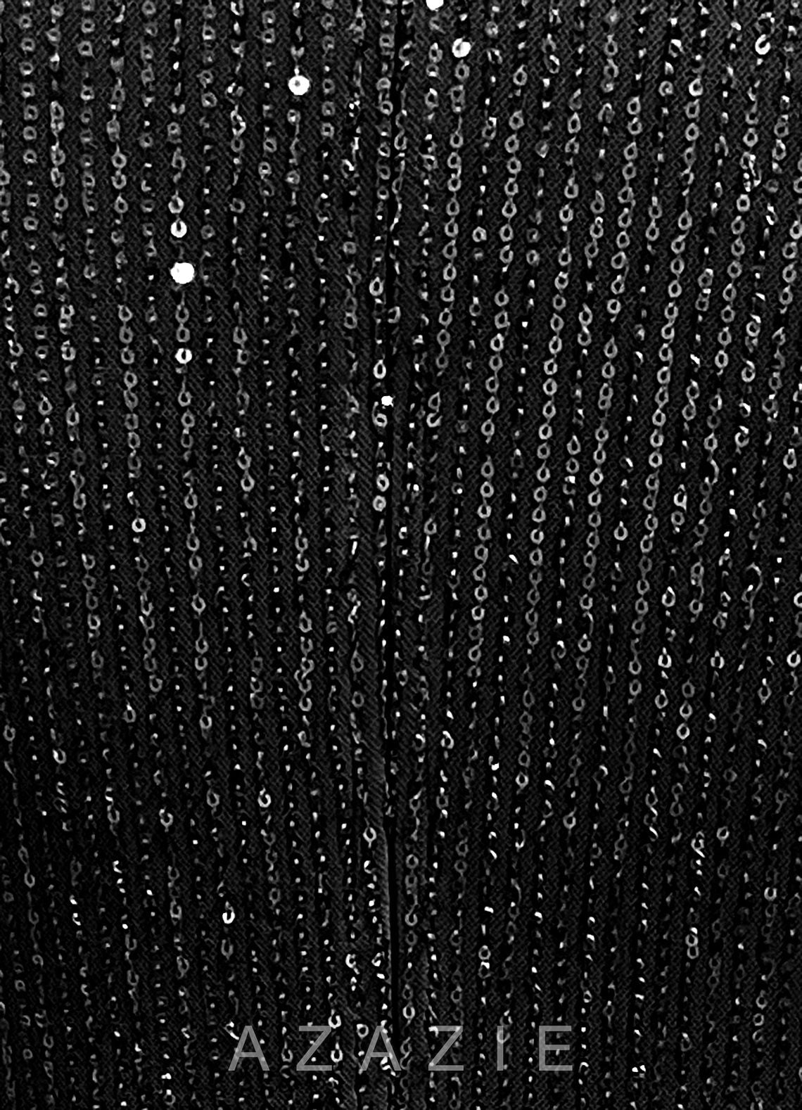 Azazie Sacramento Black A-Line Ruched Sequins Dress black