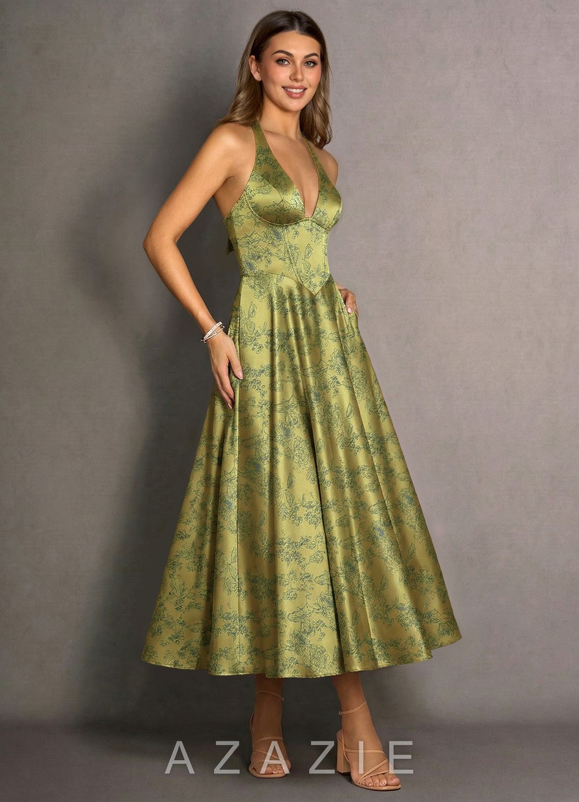 Isabeau {color} Maxi Dress  sp_moss_navy_#mn134320