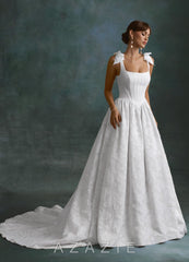 Azazie Rosalinda Diamond White Ball-Gown with Pockets Floral Burnout Dress diamond_white