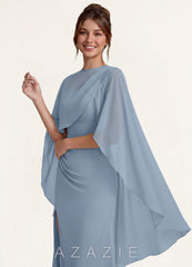 Azazie Matching Color Asymmetric Chiffon Shawl  dusty_blue