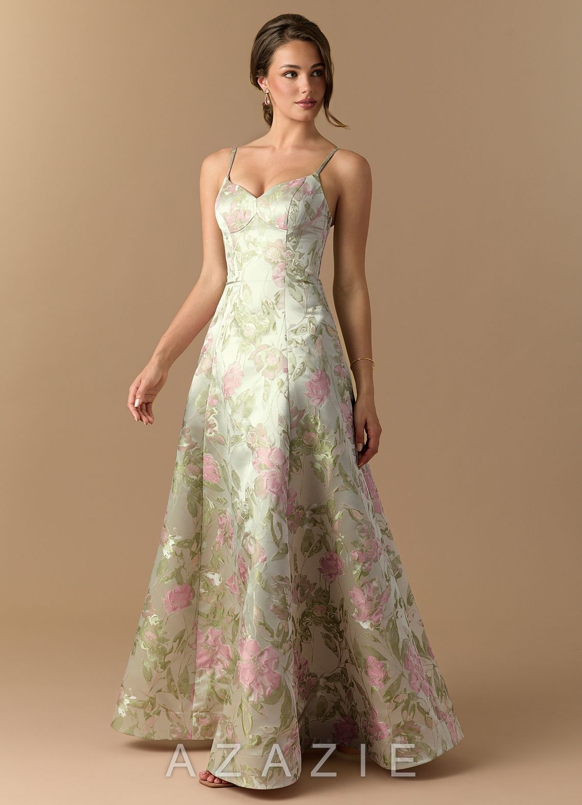 Raquel {color} Maxi Dress  sp_blush_floral_green_#bg134308