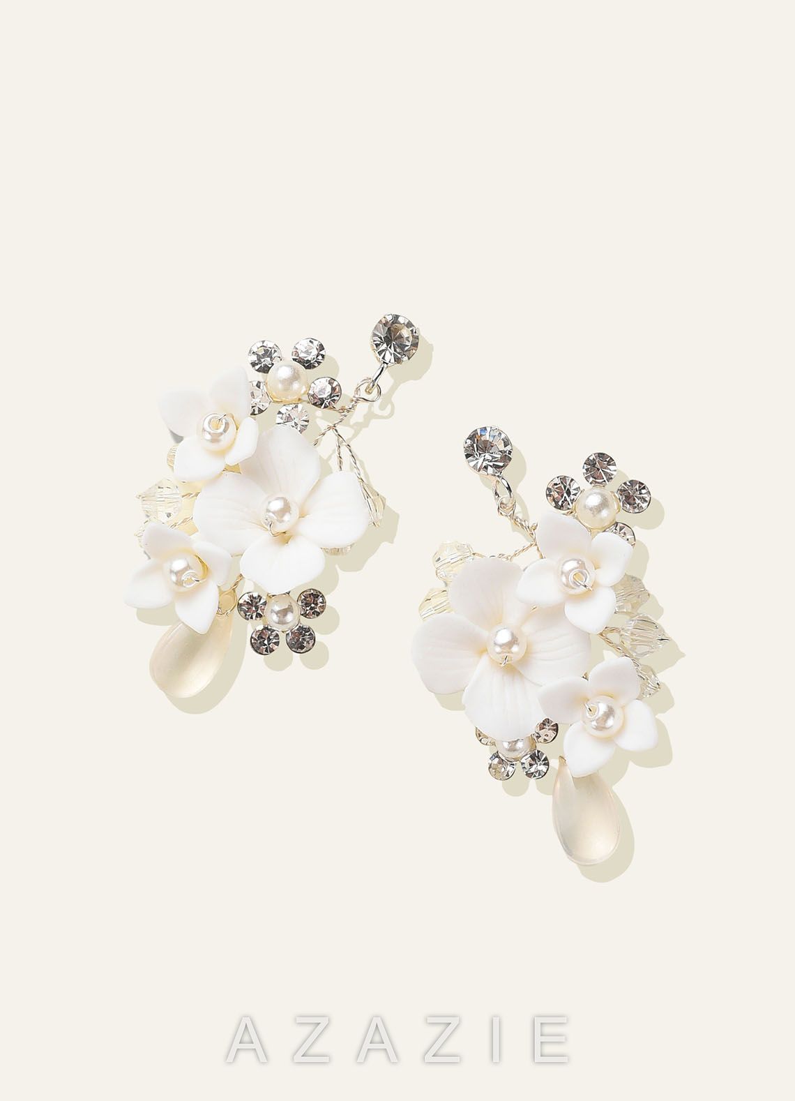 Floral Pearl Drop Earrings