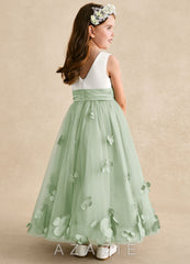 Azazie Vi Dusty Sage A-Line Sleeveless Tulle Dress dusty_sage