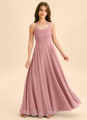 Azazie Kady Junior Dusty Rose A-Line Sweetheart Neckline Chiffon Dress