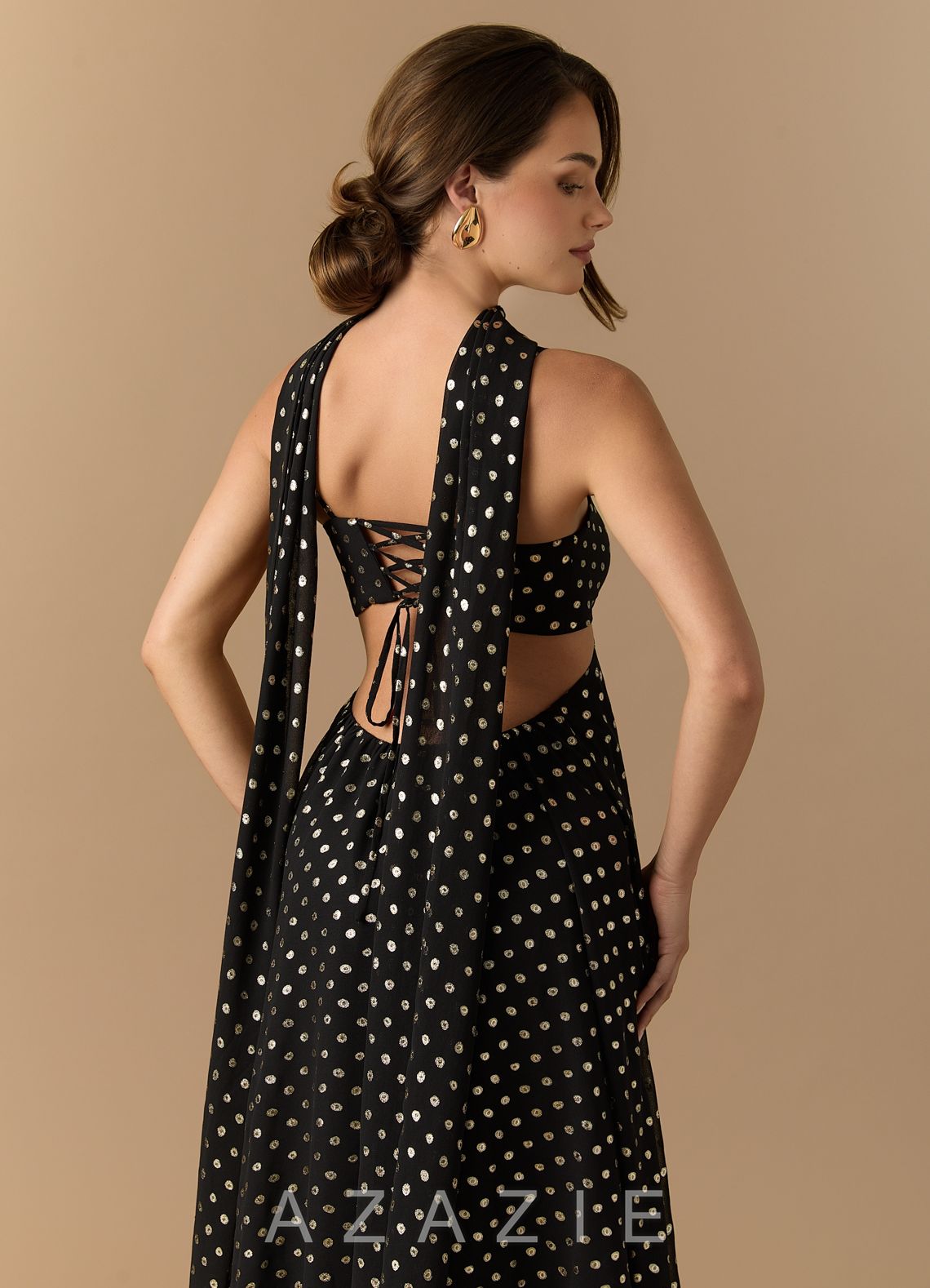 Senna {color} Maxi Dress  sp_black_gold_polkadot_#bp134307