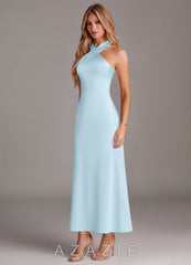 Azazie Doretta Sky Blue Mermaid Pleated Stretch Satin Dress sky_blue